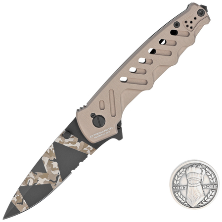 Nóż składany Extrema Ratio Caimano Nero N.A. Ranger LE No 031/250 Tactical Mud Aluminium, Geotech Camo N690 (04.1000.0166/BW/TM)