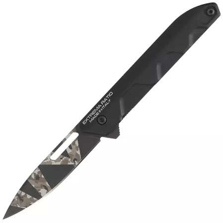 Nóż składany Extrema Ratio Ferrum T Black Warfare Aluminium, Geotech Camo N690 (04.1000.0367/BDW/BLK)
