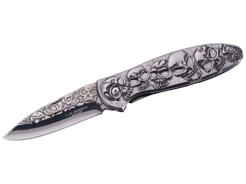 Nóż składany Herbertz CJH Skulls Stainless Steel, Titanium Coated 420 (10000355)