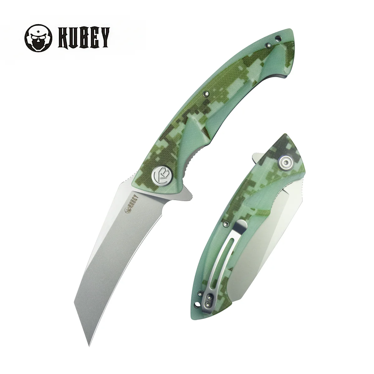 Nóż składany Kubey Anteater Camo G10, Sandblasted 14C28N (KU212J)