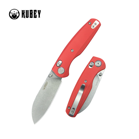 Nóż składany Kubey Breeze Red G10, Stonewashed 14C26N by Caleb Waldman (KU288B)