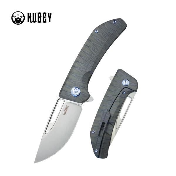 Nóż składany Kubey Hyperion Flame Titanium, Sand Blasted CPM S35VN by Jelly Jerry (KB368F)