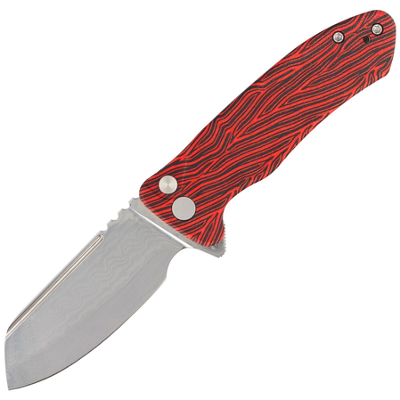 Nóż składany Kubey Knife Creon Red/Black G10, Damascus (KU336B)