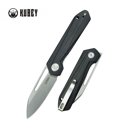 Nóż składany Kubey Royal Black G10, Stonewashed 14C28N by Colin Maisonpierre (KU321P)