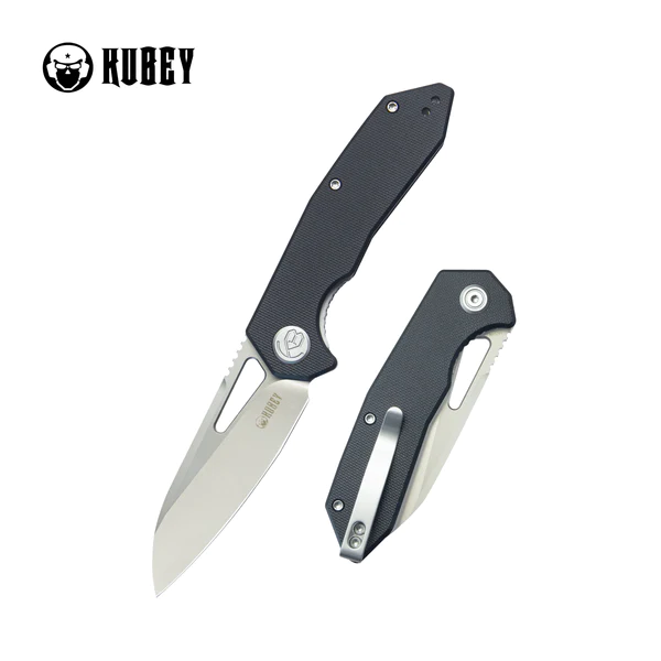 Nóż składany Kubey Vagrant Black G10, Sand Blasted 14C28N by Maksim Tkachuk (KU291N)