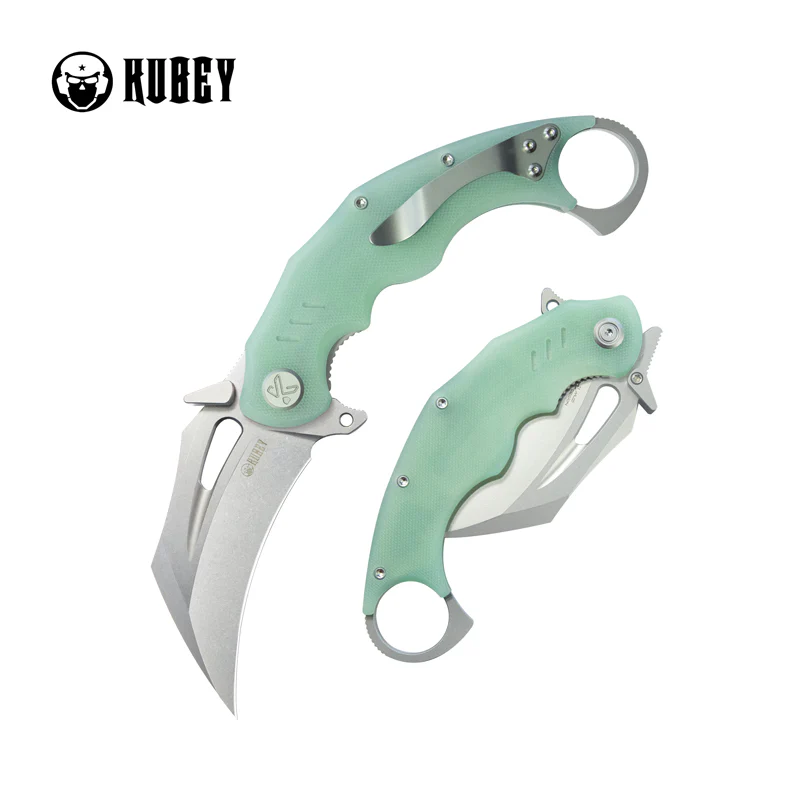 Nóż składany Kubey Wrath Jade G10, Beadblasted 14C26N by MUZI Design (KU261I)