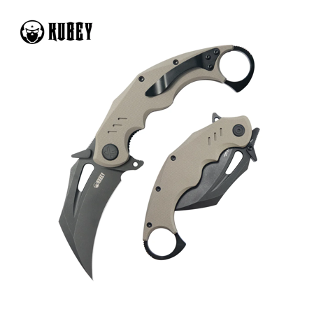 Nóż składany Kubey Wrath Tan G10, Blackwashed 14C26N by MUZI Design (KU261G)