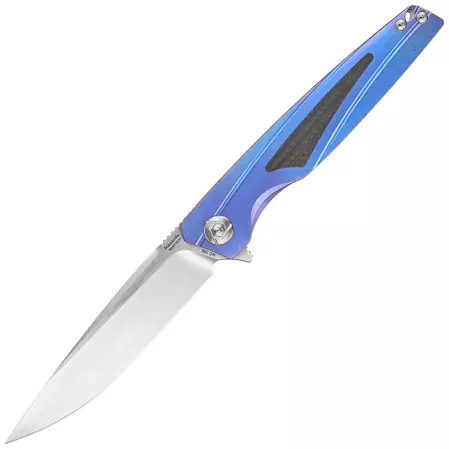 Nóż składany RikeKnife 803CH Blue Titanium / Carbon Fiber, Satin M390 by Richard Wu (RK803CH-B)