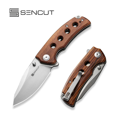 Nóż składany Sencut Excalis Guibourtia Wood, Satin 9Cr18MoV Knife (S23068-4)