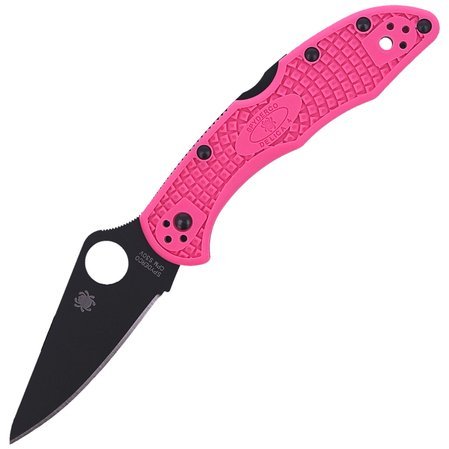 Nóż składany Spyderco Delica 4 FRN Pink, Black Blade Plain CPMS30V (C11FPPNS30VBK)