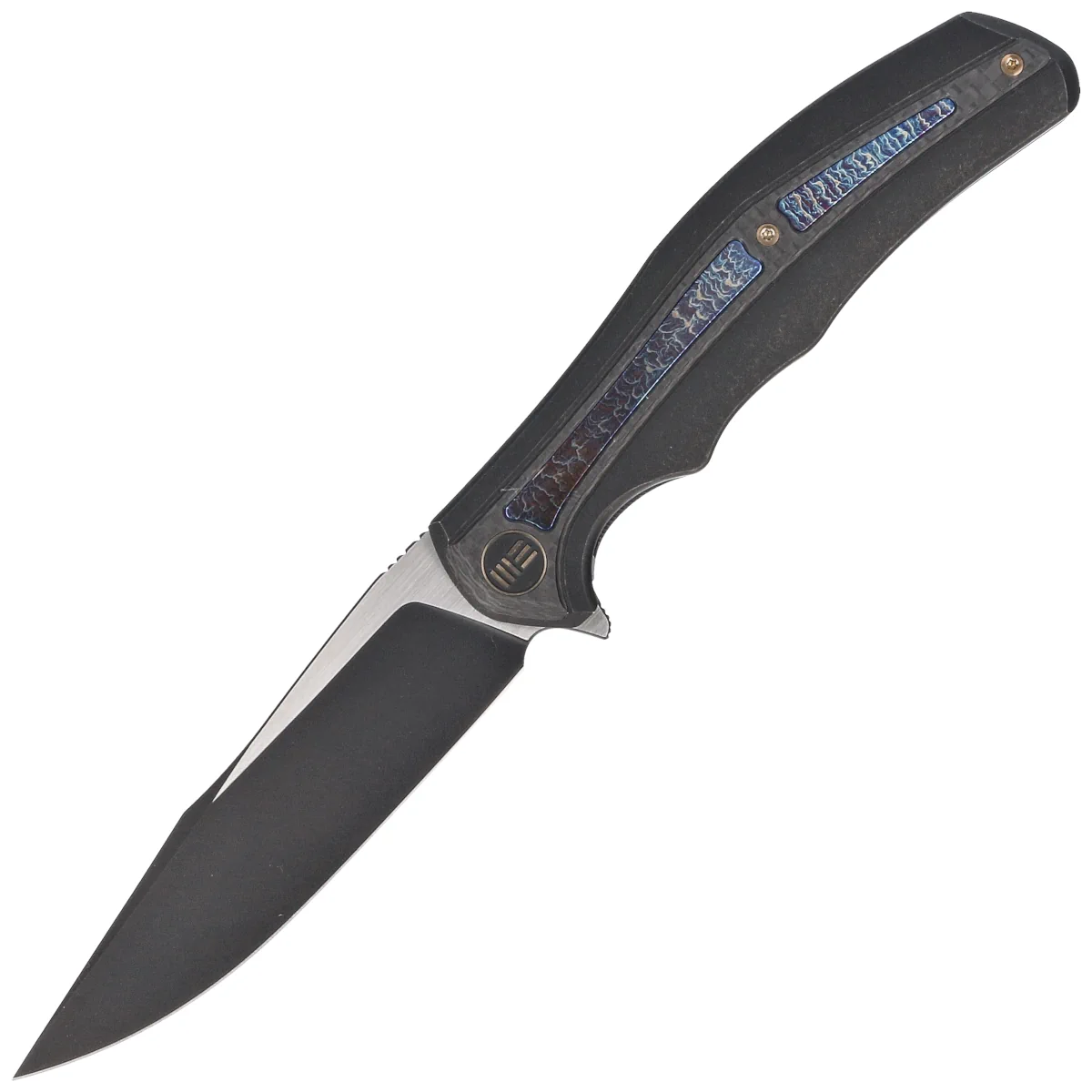 Nóż składany WE Knife Zonda Black Titanium / Twill Carbon Fiber, Black Stonewashed / Satin CPM 20CV by Kellen Bogardus (WE22016-1)