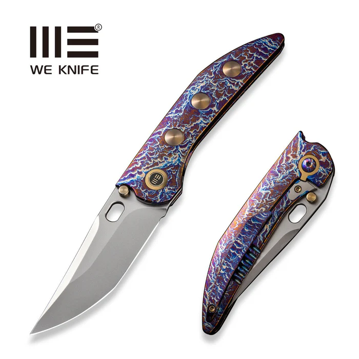 Nóż składany We Knife Attor Flamed Titanium, Polished Bead Blasted CPM 20CV by Dalibor Bergam (WE23037-2)