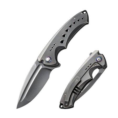 Nóż składany WeKnife Nexusia LE No 051/158 Gray Titanium, Polished Gray CPM 20CV (WE22044-6)