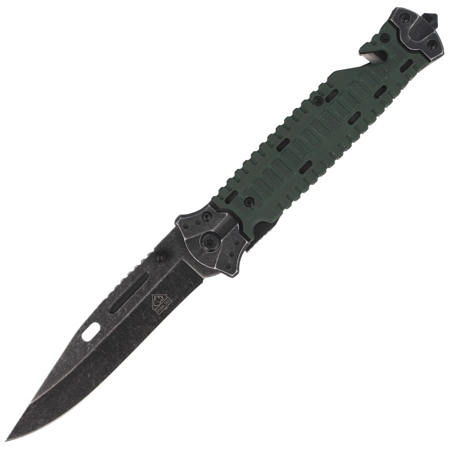 Nóż składany ratowniczy Puma Solingen Green G10 / Stainless, Stonewashed (342013)